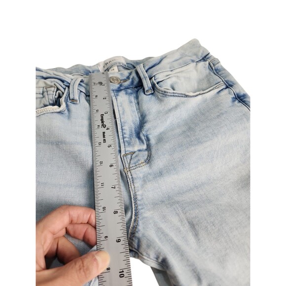 FRAME Women's Le Crop Mini Boot Cut Jeans Size 28 Light Wash Raw Hem Streetwear - Picture 7 of 13